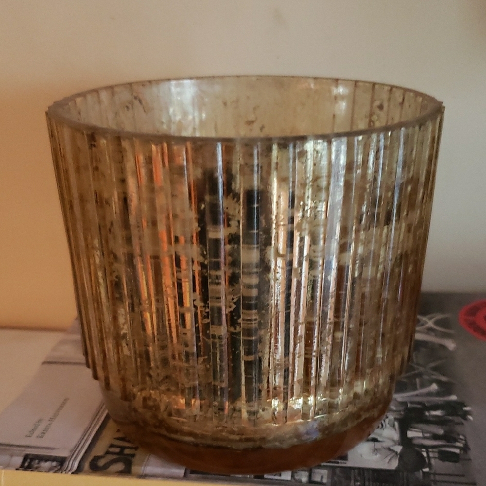 West Elm Metallic Glass Candle Holder